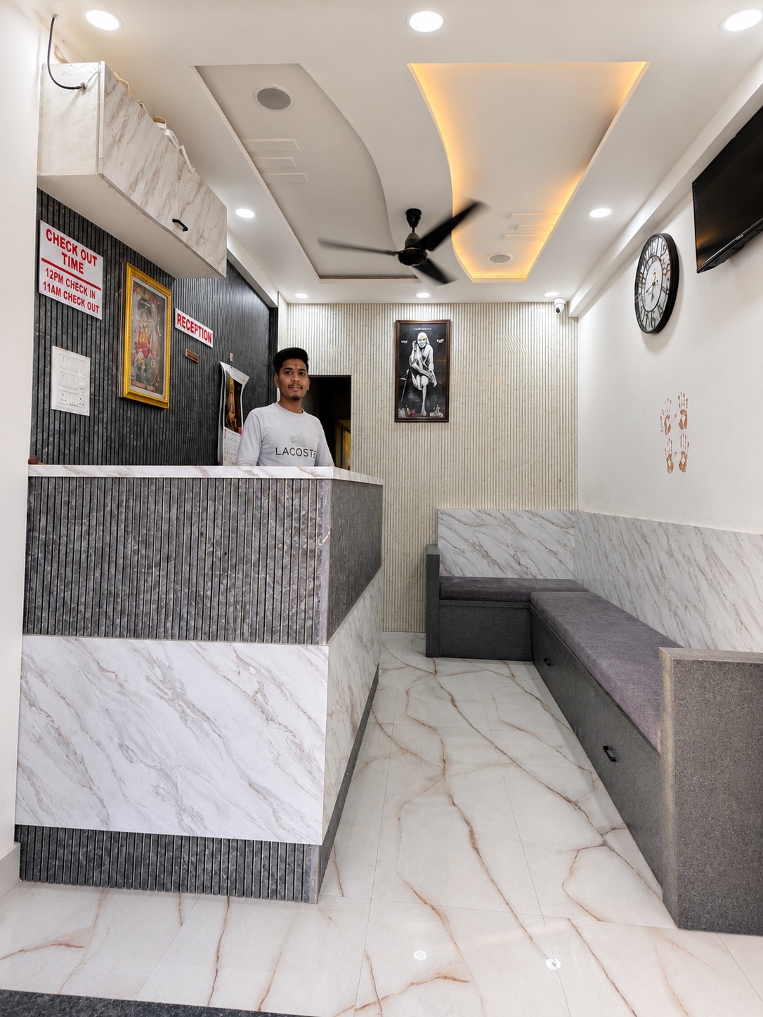 Reception area at Hotel Dnyaneshwari Inn